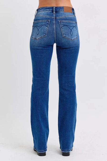 Judy Blue Full Size Run Mid - Rise Bootcut Jeans with Thermal Lining - Sleekdenim.com