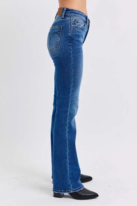 Judy Blue Full Size Run Mid - Rise Bootcut Jeans with Thermal Lining - Sleekdenim.com