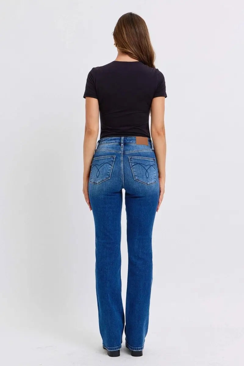 Judy Blue Full Size Run Mid - Rise Bootcut Jeans with Thermal Lining - Sleekdenim.com