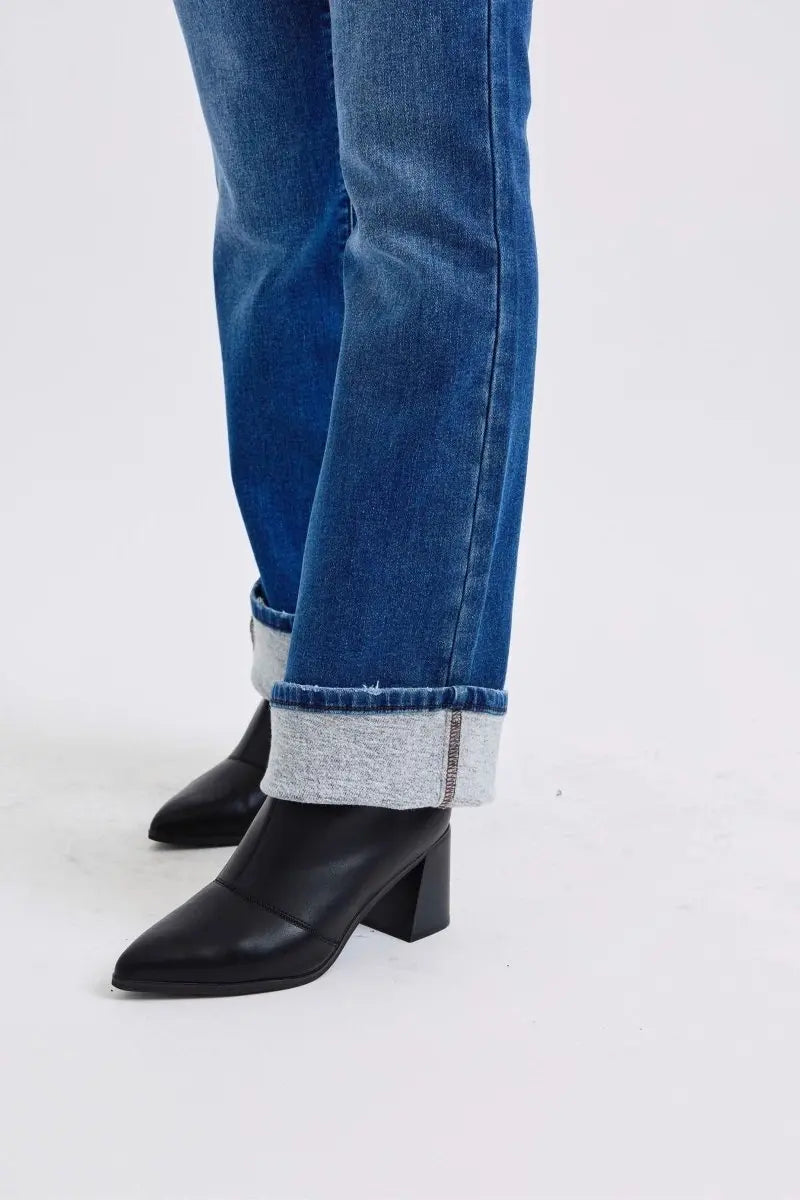 Judy Blue Full Size Run Mid - Rise Bootcut Jeans with Thermal Lining - Sleekdenim.com