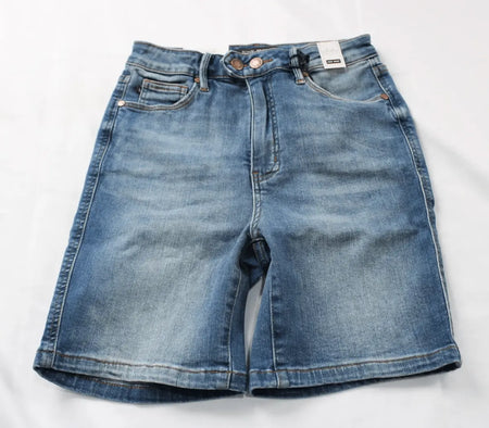 Judy Blue Full Size Tummy Control Double Button Bermuda Denim Shorts - Sleekdenim.com