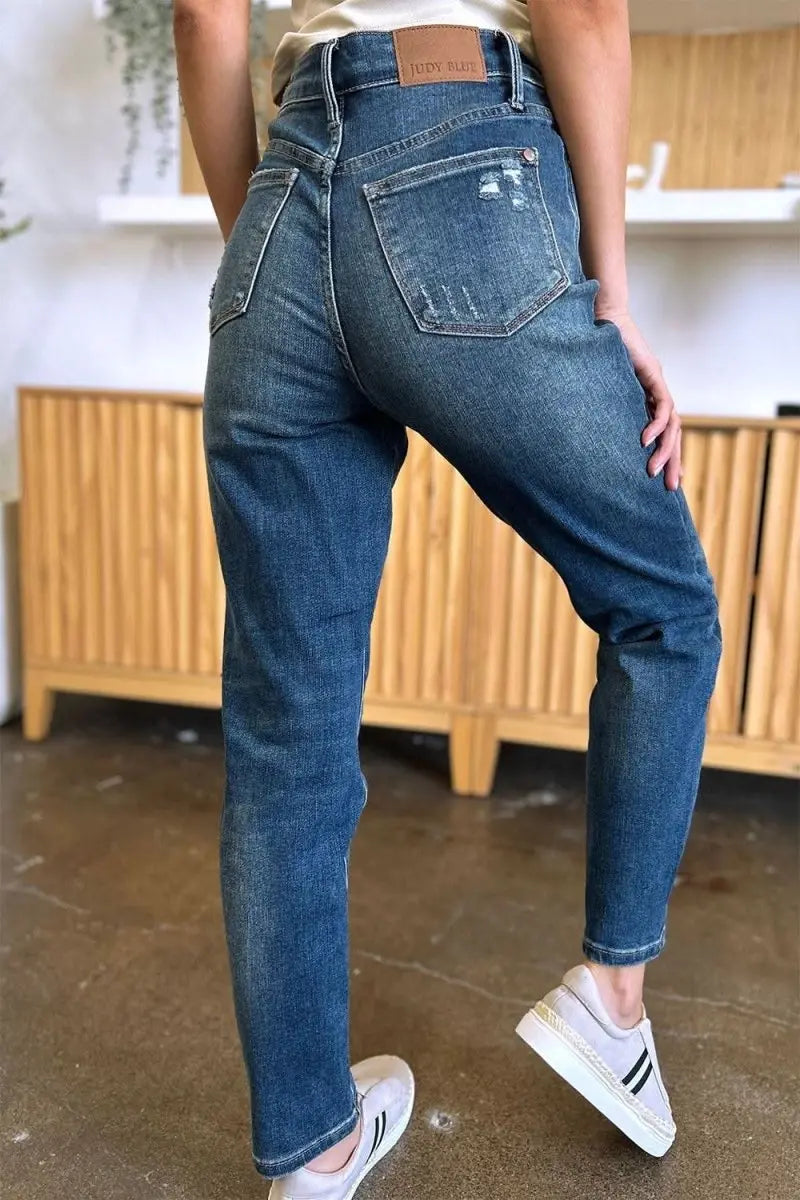 Judy Blue Full Size Tummy Control High Waist Slim Jeans - Sleekdenim.com