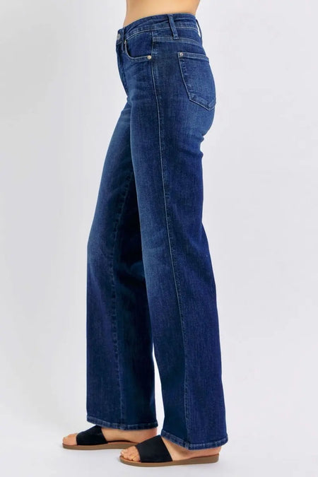 Judy Blue Full Size Tummy Control Straight Jeans Plus Size - Sleekdenim.com