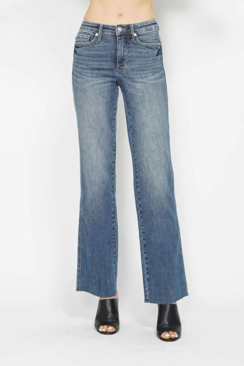 Judy Blue Full Size Tummy Control Straight Jeans - Sleekdenim.com