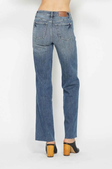 Judy Blue Full Size Tummy Control Straight Jeans - Sleekdenim.com