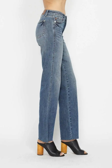 Judy Blue Full Size Tummy Control Straight Jeans - Sleekdenim.com