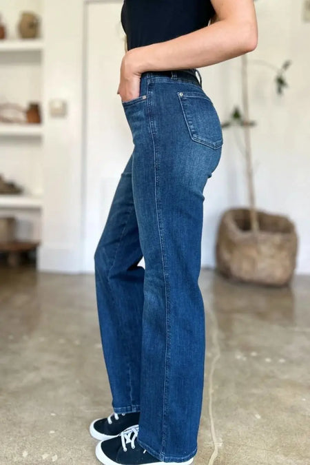 Judy Blue Full Size Tummy Control Straight Jeans - Sleekdenim.com