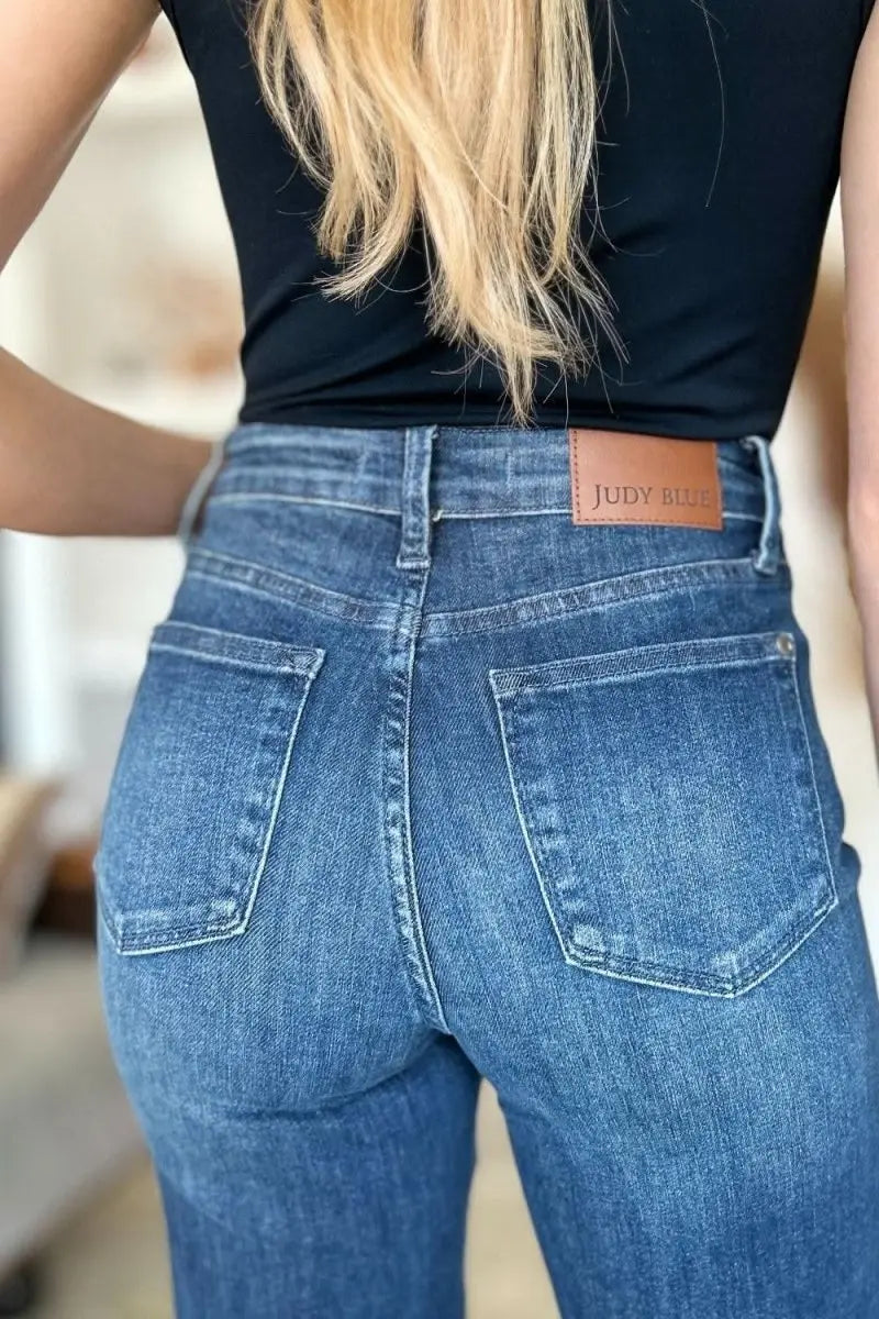 Judy Blue Full Size Tummy Control Straight Jeans - Sleekdenim.com