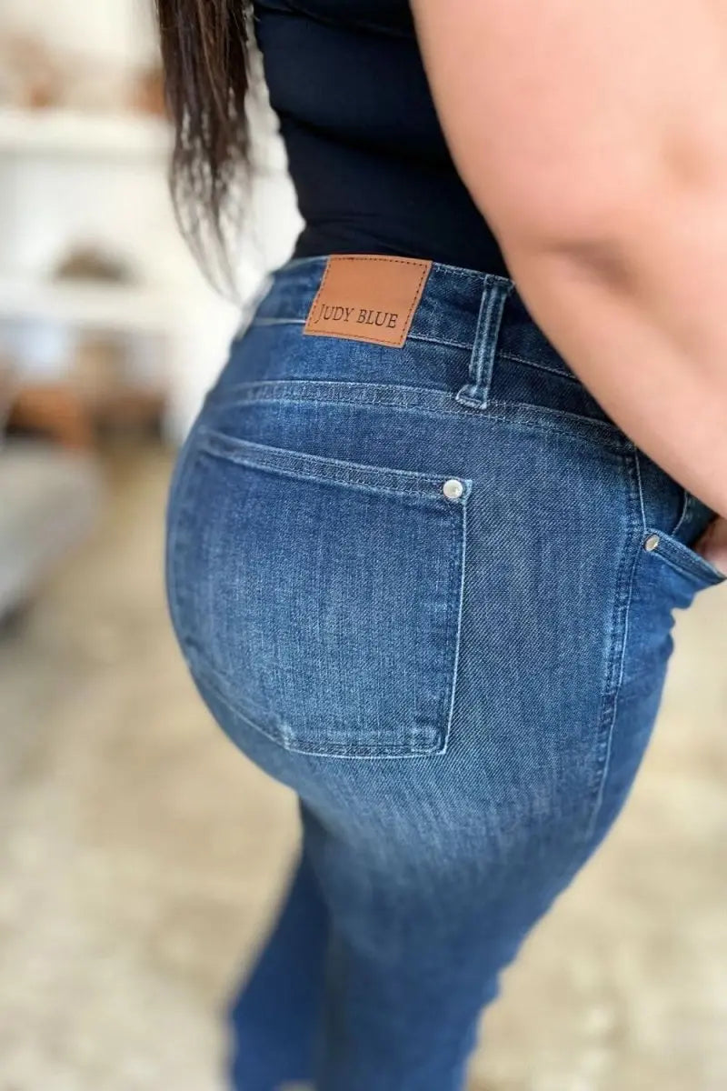 Judy Blue Full Size Tummy Control Straight Jeans - Sleekdenim.com