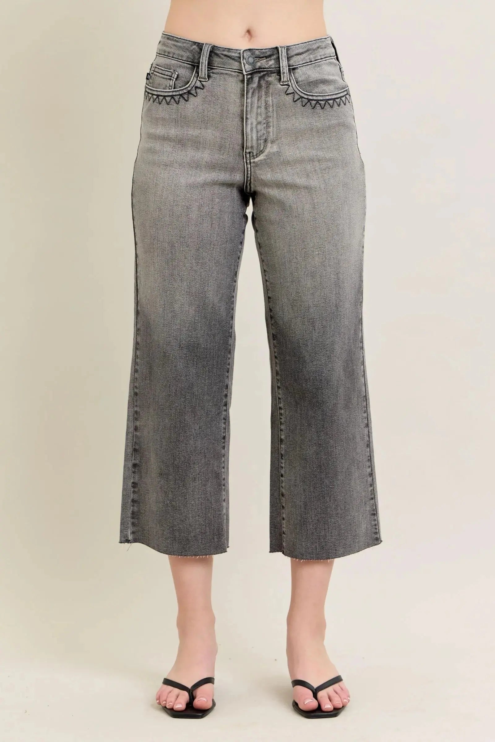 Judy Blue Full Size Wide Leg Capris Jeans Plus Size - Sleekdenim.com