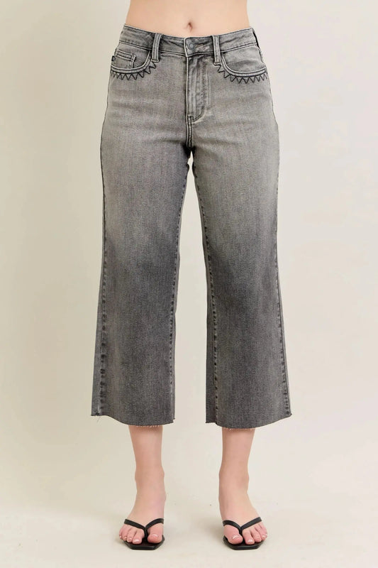 Judy Blue Full Size Wide Leg Capris Jeans Plus Size - Sleekdenim.com