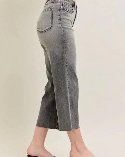 Judy Blue Full Size Wide Leg Capris Jeans Plus Size - Sleekdenim.com