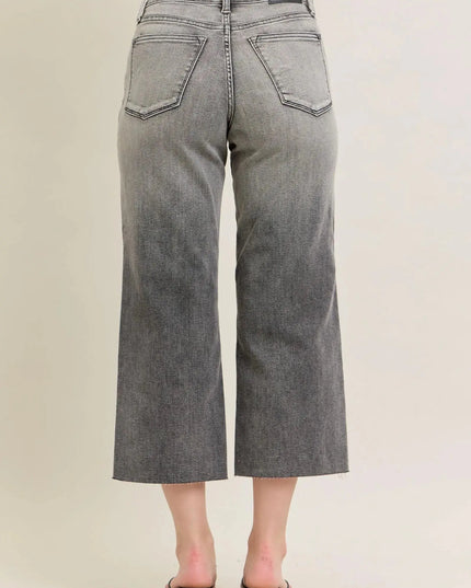 Judy Blue Full Size Wide Leg Capris Jeans Plus Size - Sleekdenim.com