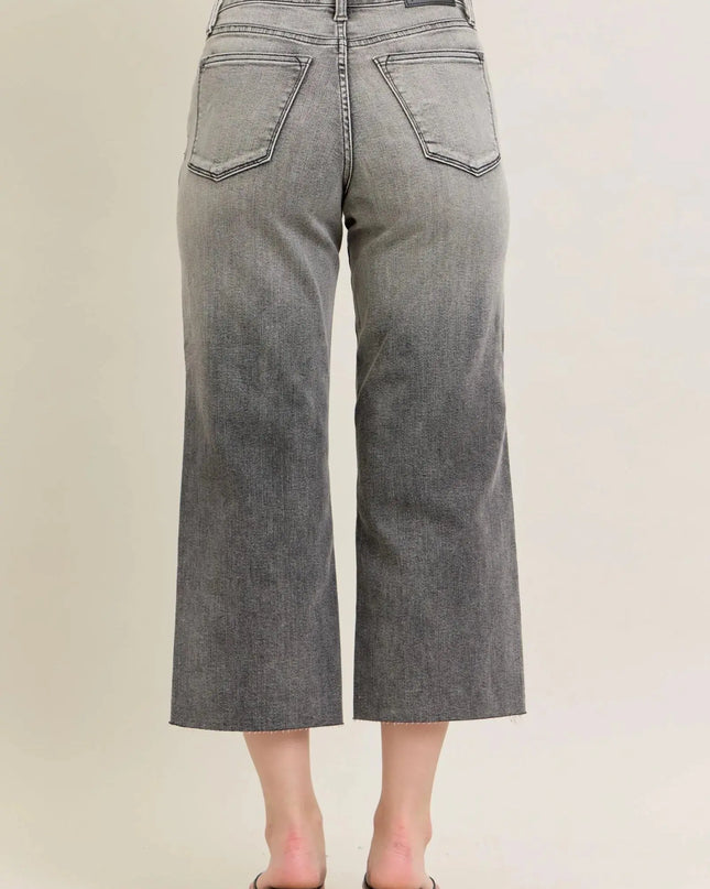 Judy Blue Full Size Wide Leg Capris Jeans Plus Size - Sleekdenim.com
