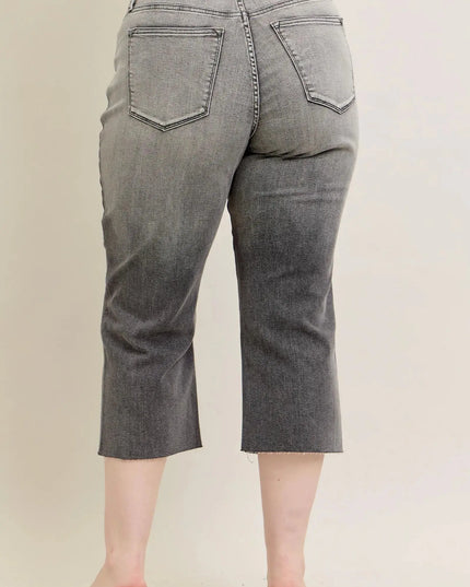 Judy Blue Full Size Wide Leg Capris Jeans Plus Size - Sleekdenim.com