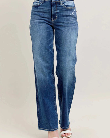 Judy Blue High Waist 90's Straight Leg Denim Jeans 82392 - Sleekdenim.com