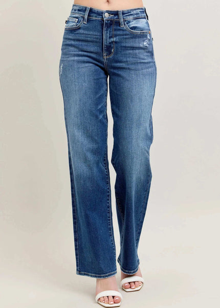 Judy Blue High Waist 90's Straight Leg Denim Jeans 82392 - Sleekdenim.com