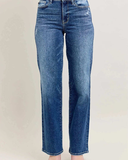 Judy Blue High Waist 90's Straight Leg Denim Jeans 82392 - Sleekdenim.com
