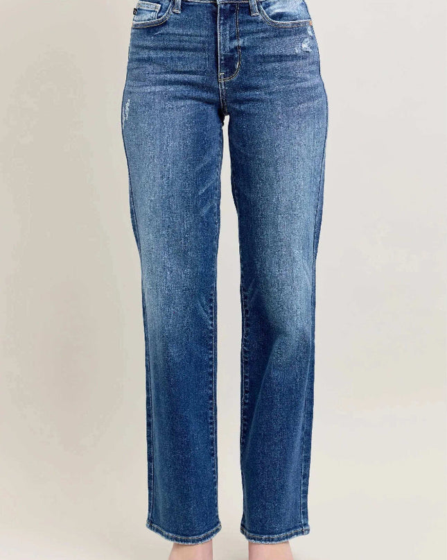 Judy Blue High Waist 90's Straight Leg Denim Jeans 82392 - Sleekdenim.com