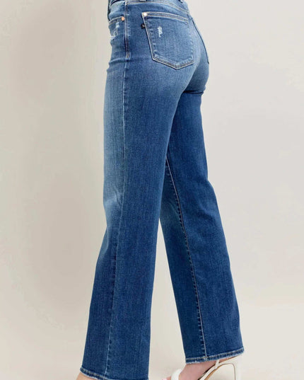 Judy Blue High Waist 90's Straight Leg Denim Jeans 82392 - Sleekdenim.com