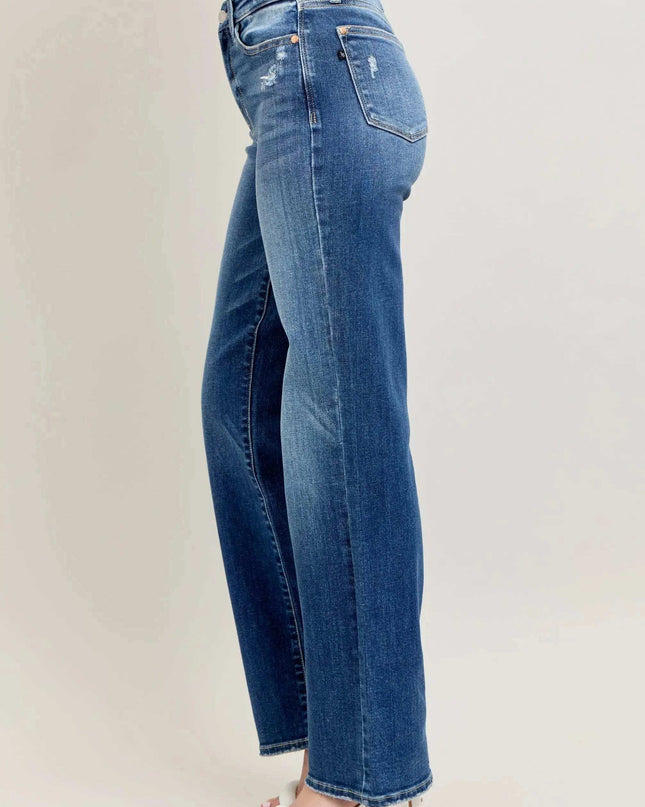 Judy Blue High Waist 90's Straight Leg Denim Jeans 82392 - Sleekdenim.com