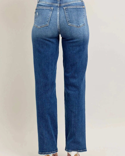 Judy Blue High Waist 90's Straight Leg Denim Jeans 82392 - Sleekdenim.com