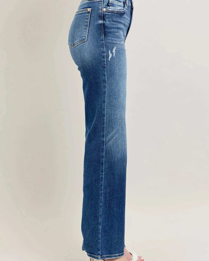 Judy Blue High Waist 90's Straight Leg Denim Jeans 82392 - Sleekdenim.com