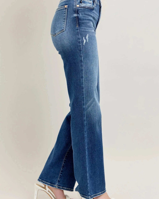Judy Blue High Waist 90's Straight Leg Denim Jeans 82392 - Sleekdenim.com