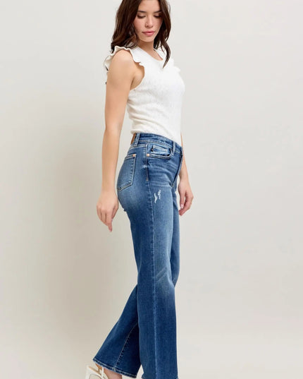Judy Blue High Waist 90's Straight Leg Denim Jeans 82392 