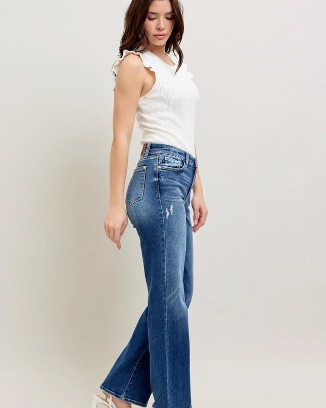 Judy Blue High Waist 90's Straight Leg Denim Jeans 82392 
