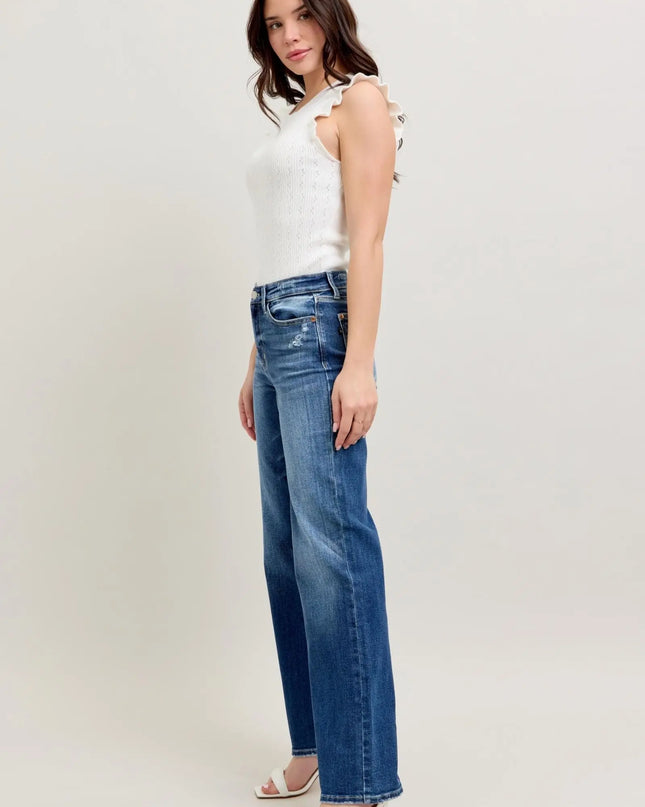 Judy Blue High Waist 90's Straight Leg Denim Jeans 82392 