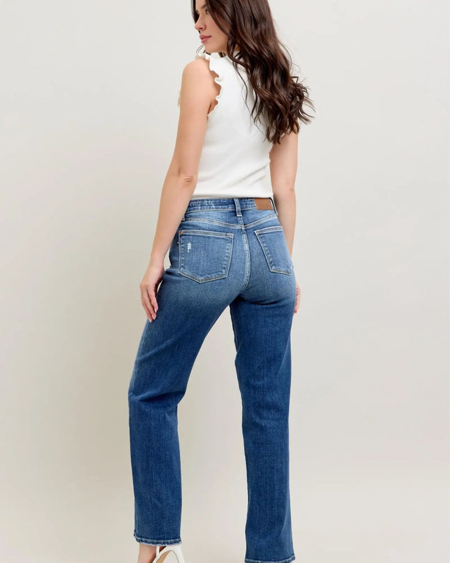Judy Blue High Waist 90's Straight Leg Denim Jeans 82392 
