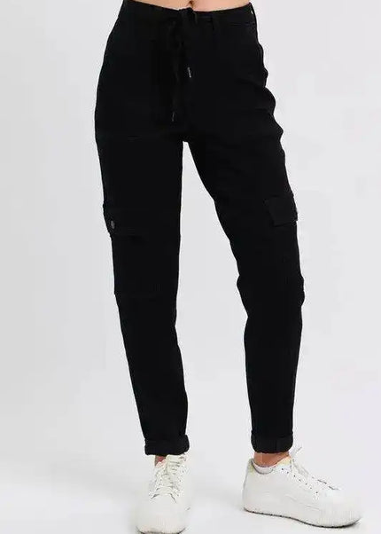 Judy Blue High Waist Cargo Cuffed Jogger 88910 - Sleekdenim.com