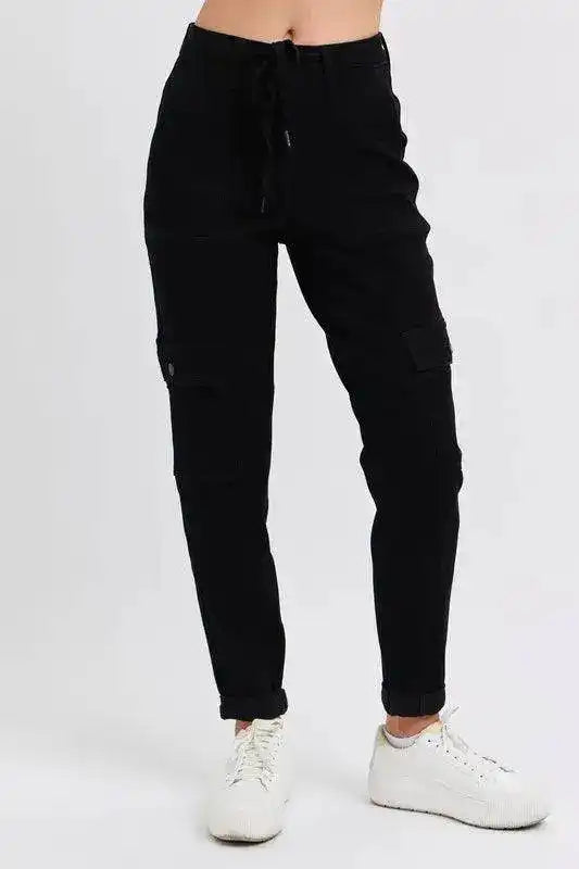 Judy Blue High Waist Cargo Cuffed Jogger 88910 - Sleekdenim.com