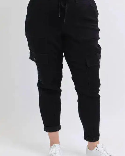 Judy Blue High Waist Cargo Cuffed Jogger 88910 - Sleekdenim.com