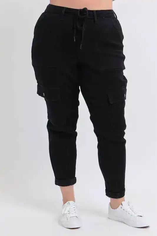 Judy Blue High Waist Cargo Cuffed Jogger 88910 - Sleekdenim.com