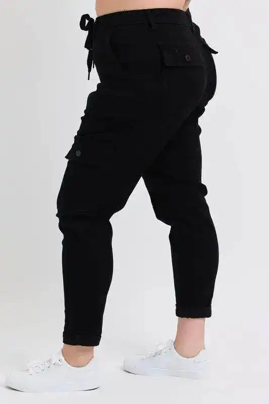 Judy Blue High Waist Cargo Cuffed Jogger 88910 - Sleekdenim.com
