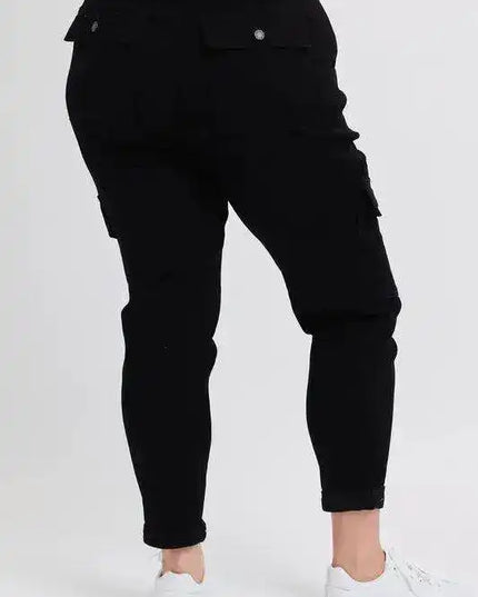 Judy Blue High Waist Cargo Cuffed Jogger 88910 - Sleekdenim.com