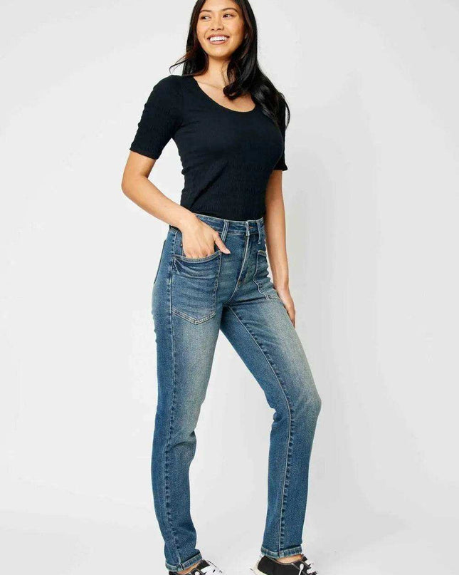 Judy Blue High Waist Classic Relaxed Denim Jeans 88687 - Sleekdenim.com