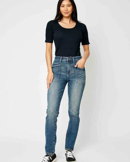 Judy Blue High Waist Classic Relaxed Denim Jeans 88687 - Sleekdenim.com