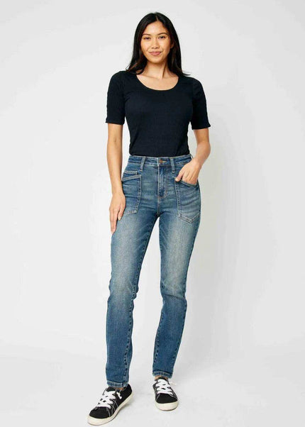 Judy Blue High Waist Classic Relaxed Denim Jeans 88687 - Sleekdenim.com