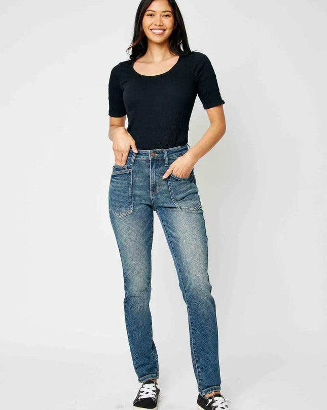Judy Blue High Waist Classic Relaxed Denim Jeans 88687 - Sleekdenim.com