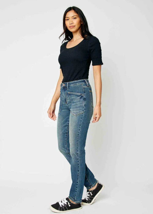 Judy Blue High Waist Classic Relaxed Denim Jeans 88687 - Sleekdenim.com