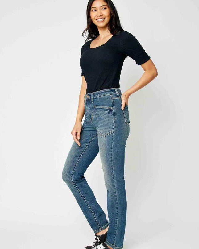 Judy Blue High Waist Classic Relaxed Denim Jeans 88687 - Sleekdenim.com
