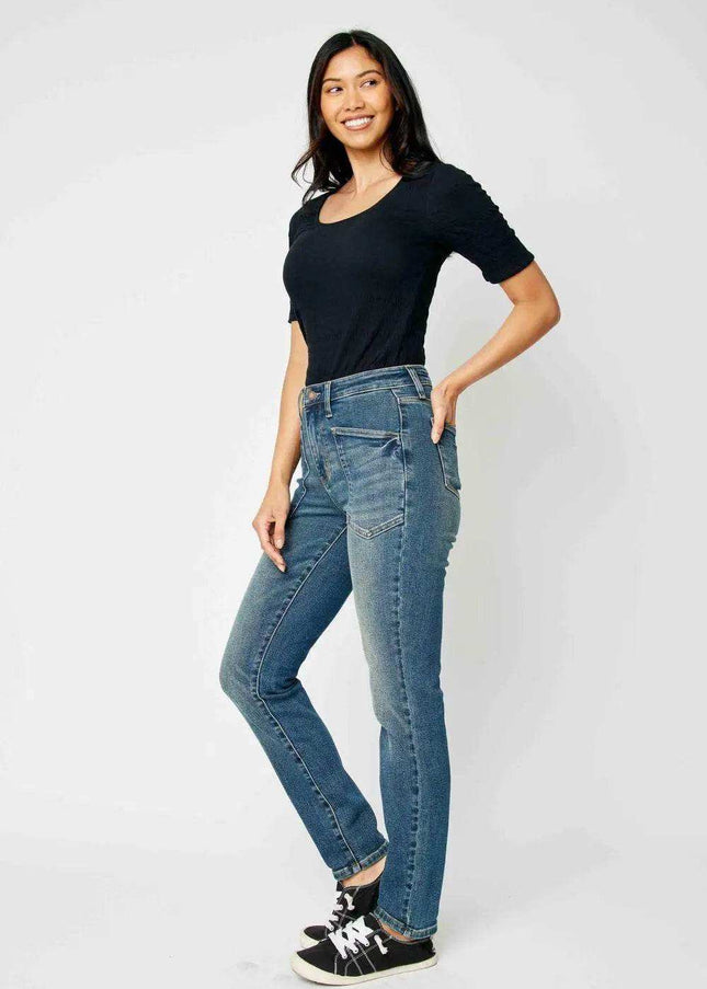 Judy Blue High Waist Classic Relaxed Denim Jeans 88687 - Sleekdenim.com