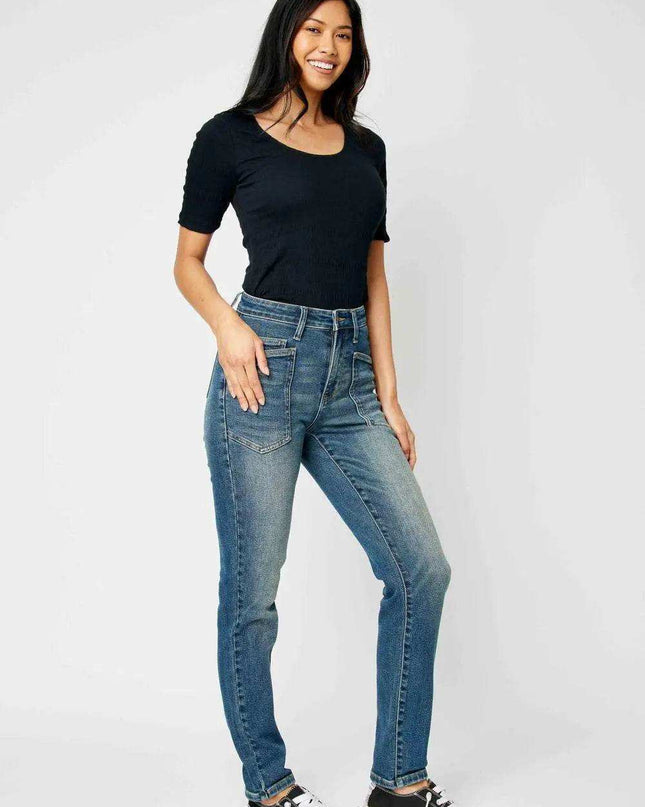 Judy Blue High Waist Classic Relaxed Denim Jeans 88687 - Sleekdenim.com