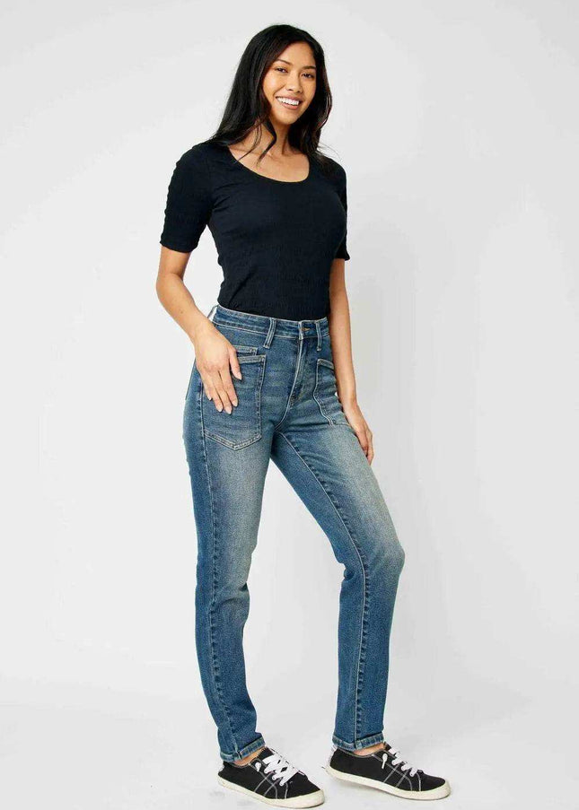 Judy Blue High Waist Classic Relaxed Denim Jeans 88687 - Sleekdenim.com