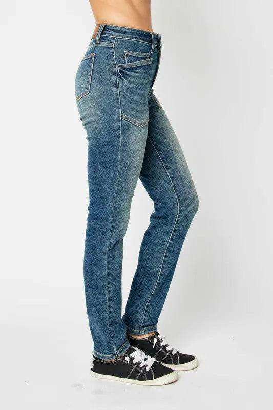 Judy Blue High Waist Classic Relaxed Denim Jeans 88687 - Sleekdenim.com