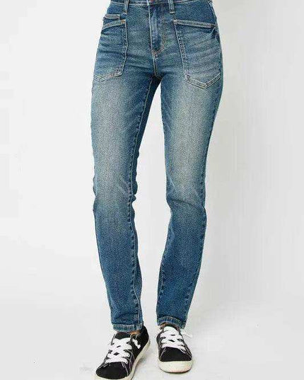 Judy Blue High Waist Classic Relaxed Denim Jeans 88687 - Sleekdenim.com