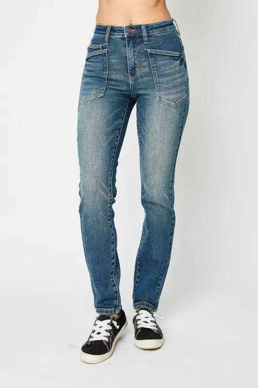 Judy Blue High Waist Classic Relaxed Denim Jeans 88687 - Sleekdenim.com